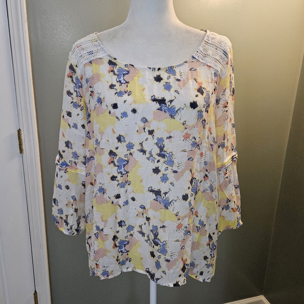 Hope & Harlow Multicolor Women's Size Large L Shirt Blouse